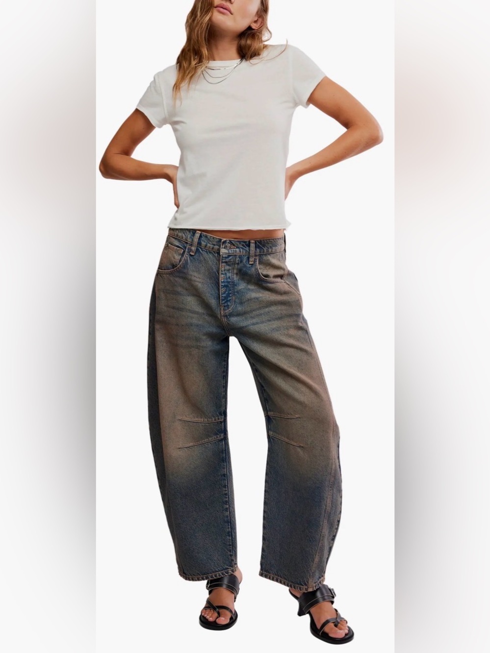 Free people good luck barrel jeans in desert
